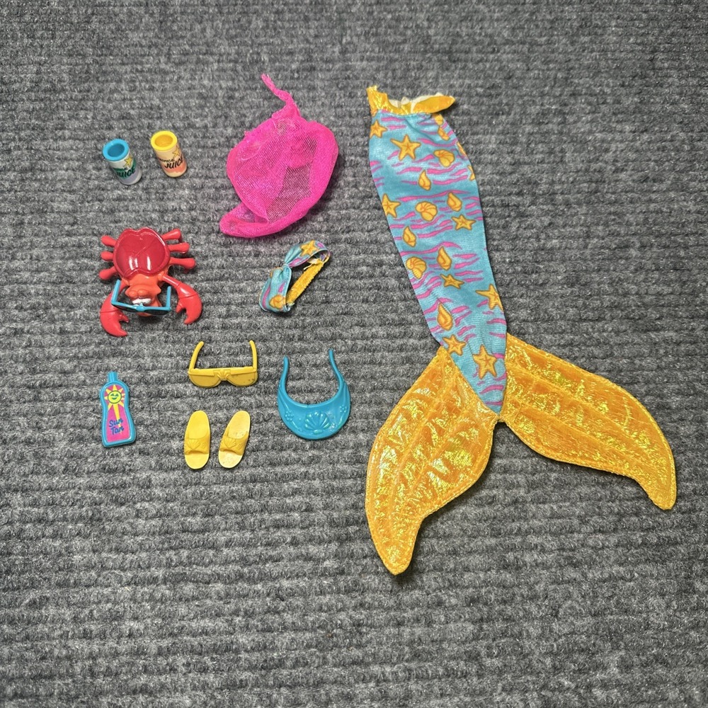 1991 Vintage Tyco‎ Disney Little Mermaid "Tropical Ariel" Accessories And Outfit